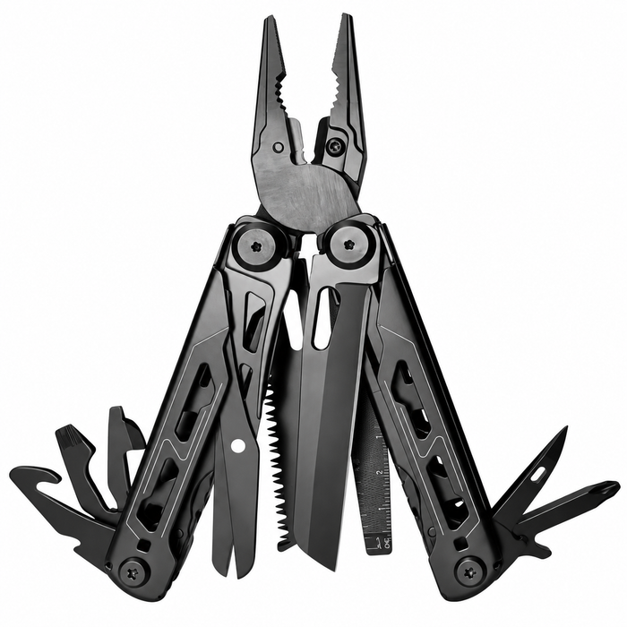 Tech & Tac 27-in-1 Folding Multitool Pliers – Compact EDC Multi Tool with Pouch