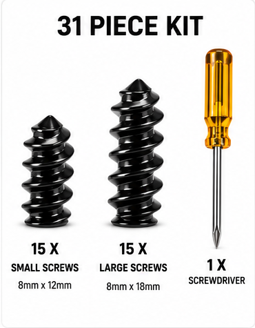 31-piece tyre repair kit contents