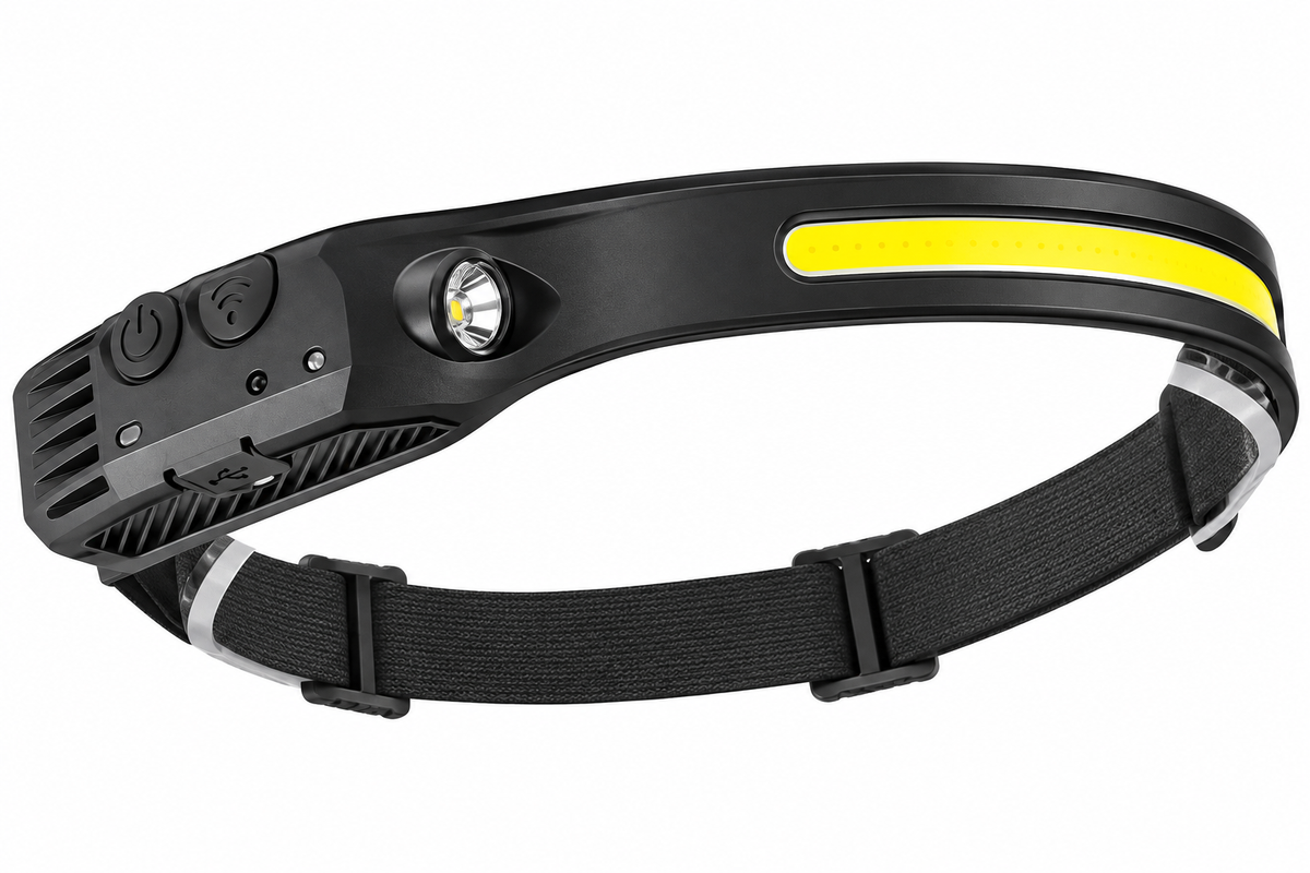 Tech & Tac Rechargeable LED Headlamp – Hands-Free Torch for Camping & Outdoor Use